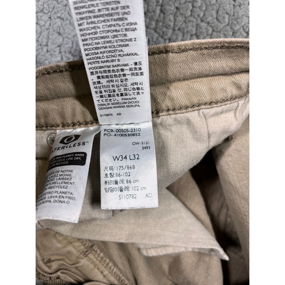 Levi Strauss 505 Khaki Tan Straight Leg Jeans Mens W34 L32 Cotton Blend - Picture 9 of 14